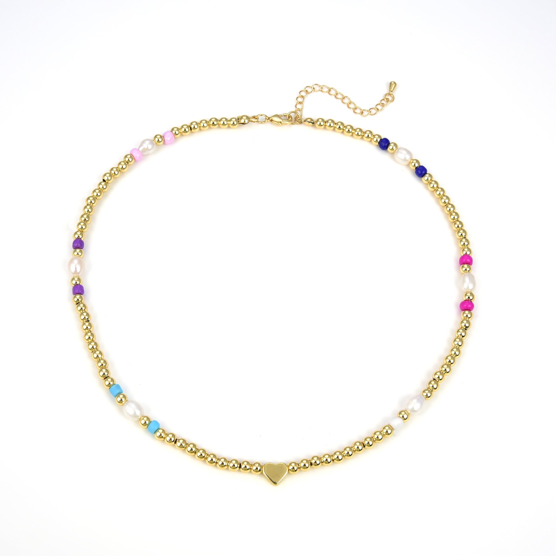 Wholesale Heart Beaded Natural Freshwater Pearl Necklaces